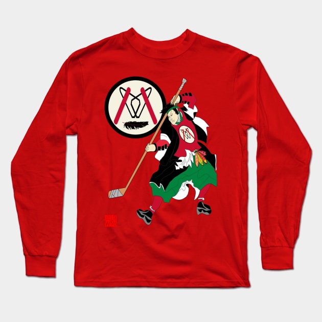 Chicago Blackhawks Samurai Long Sleeve T-Shirt by BennySensei